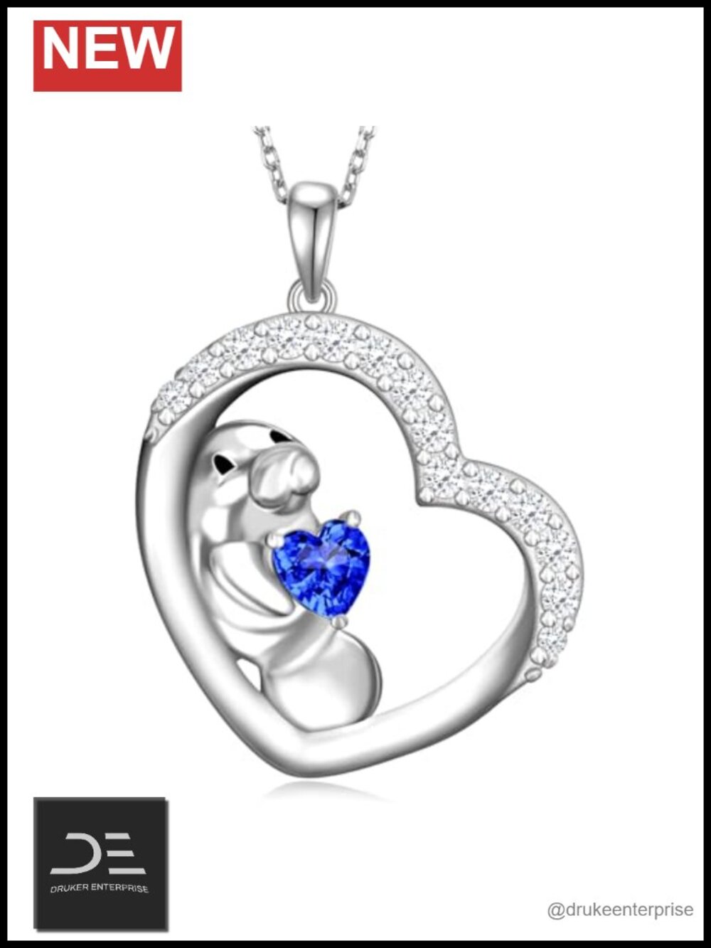 925 Sterling Silver Manatee Pendant Necklace for Women Ocean Animal Jewelry Gift